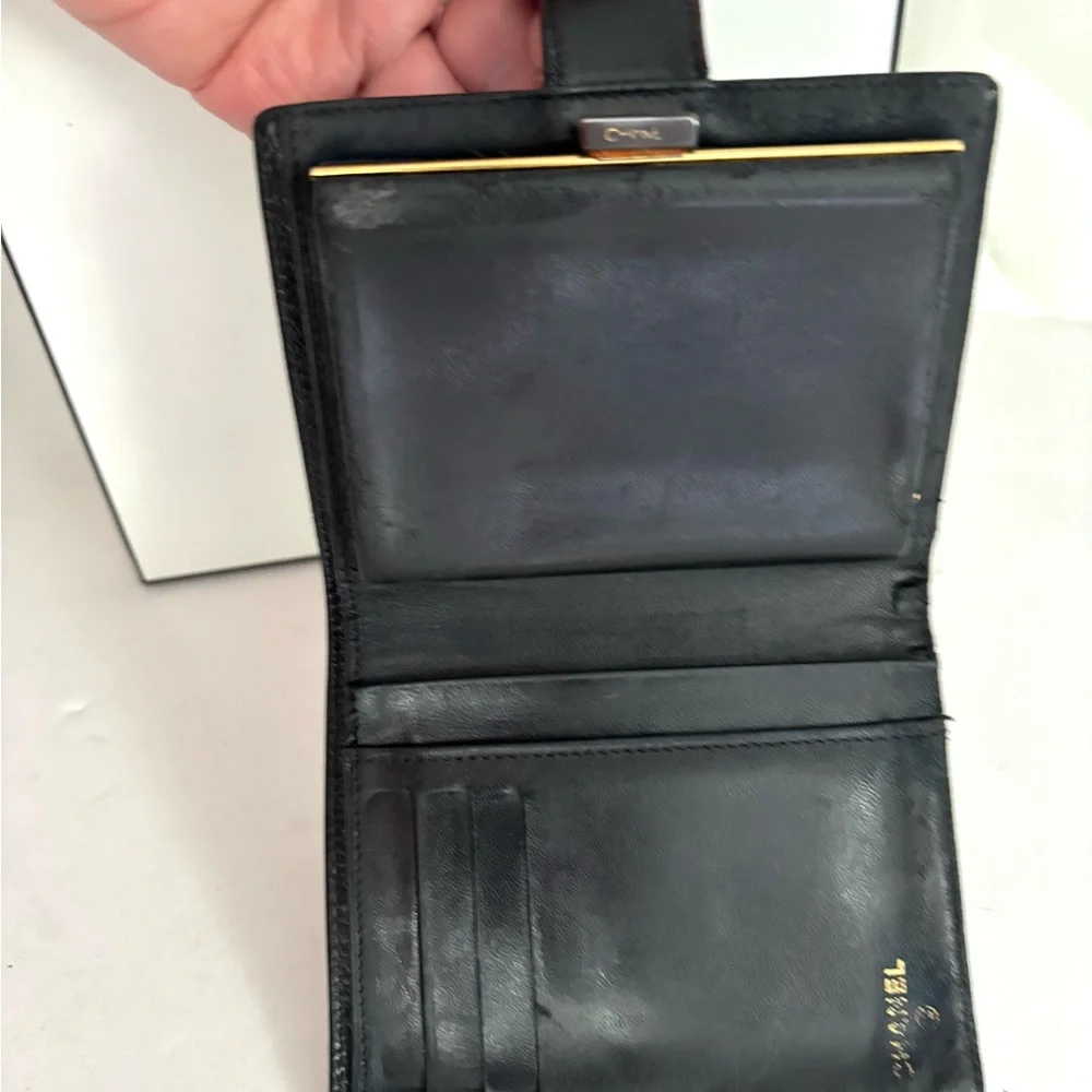 Authentic Chanel bifold black wallet